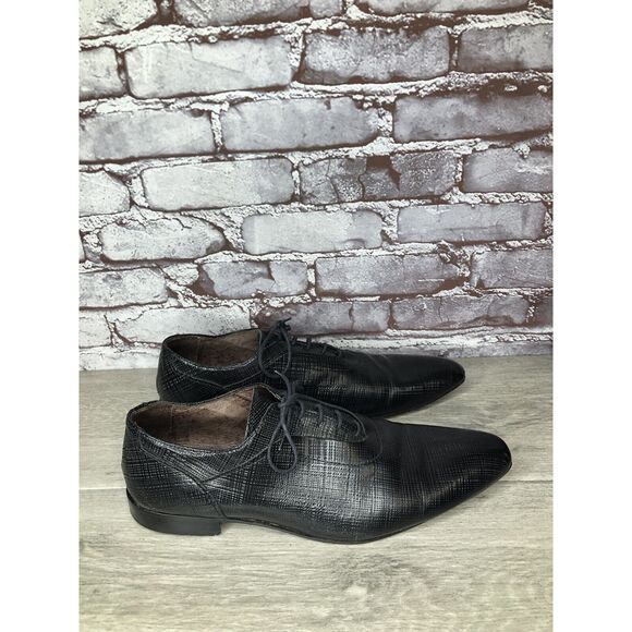 Cinti Vero Black Leather Designer Lace Up Oxfords Dress Shoes Men Sz 44EU/11M US main image 8